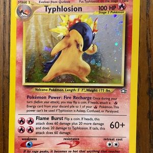 Typhlosion Holo 17 from the Neo Genesis series in good condition